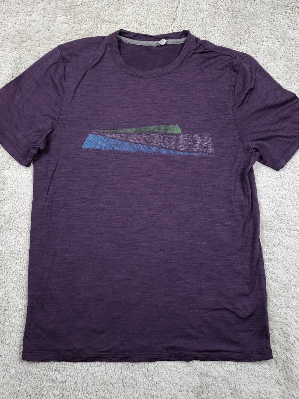 Ibex Mens Purple S/S Medium M Merino Wool T-Shirt Lightweight Hiking USA REI